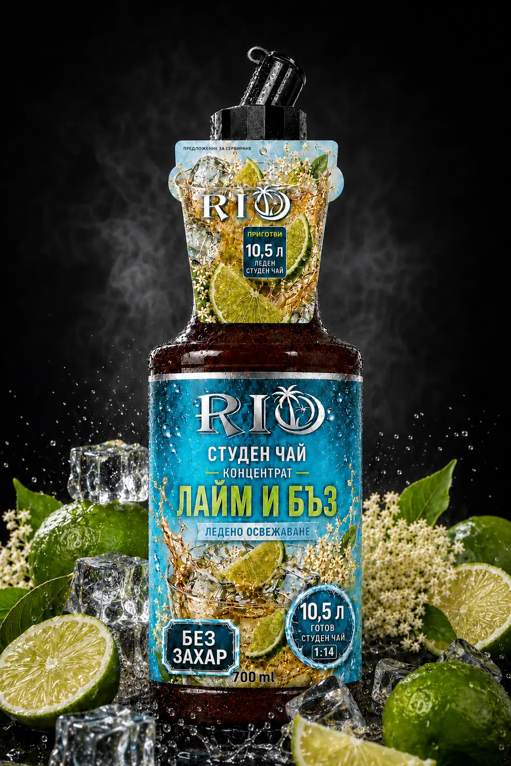 RIO Sugar-free iced tea concentrate Lime & Elderflower 700 ml