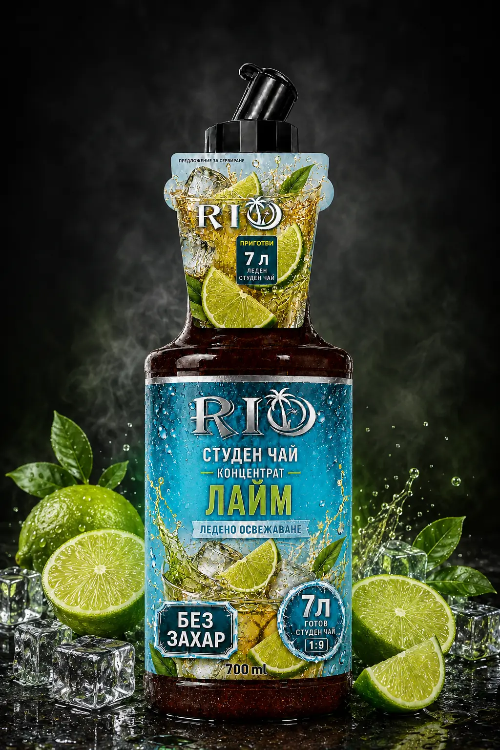 RIO Sugar-free iced tea concentrate Lime 700 ml
