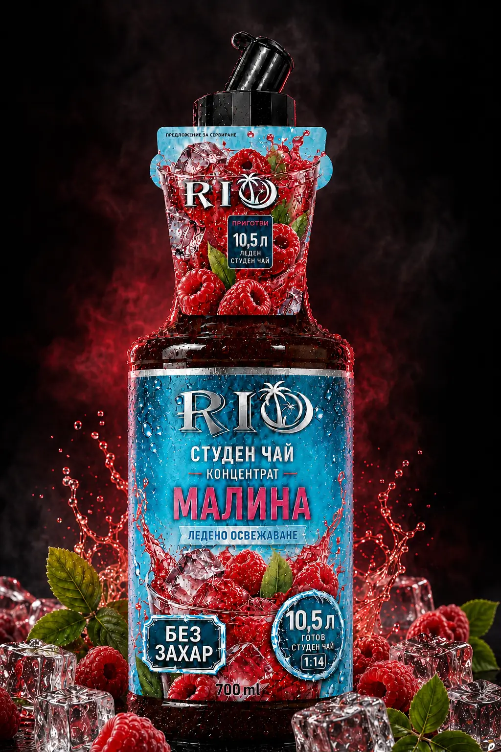 RIO Sugar-free iced tea concentrate Raspberry 700 ml